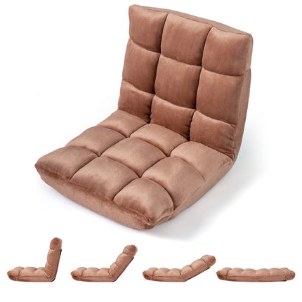 Verstellbarer Bodenstuhl, 14-Positionen, Flanell, Beige