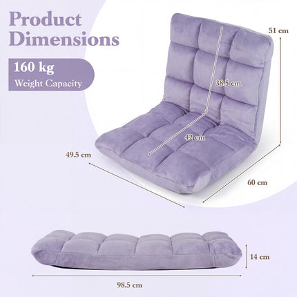 Adjustable Floor Chair, 14-Position Folding Recliner