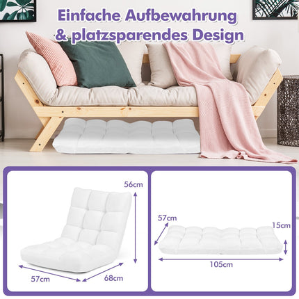 Verstellbarer Bodenstuhl, klappbar, 14 Positionen, weiß