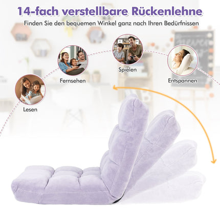 Verstellbarer Bodenstuhl – Lila, 14 Positionen, faltbar