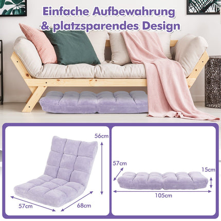 Verstellbarer Bodenstuhl – Lila, 14 Positionen, faltbar