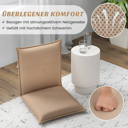 Verstellbarer Bodenstuhl mit 6-facher Neigungsverstellung, Beige