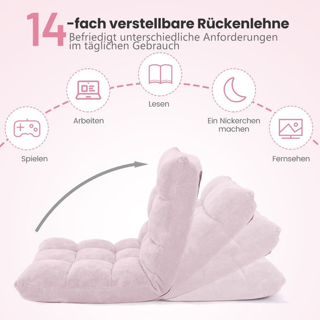 Verstellbarer Bodenstuhl mit Korallen-Samtkissen