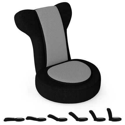 Adjustable Floor Chair with Headrest & Backrest, Grey