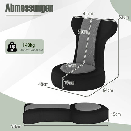 Adjustable Floor Chair with Headrest & Backrest, Grey