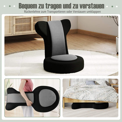 Adjustable Floor Chair with Headrest & Backrest, Grey