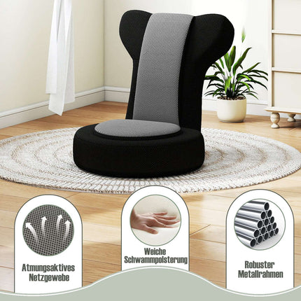 Adjustable Floor Chair with Headrest & Backrest, Grey