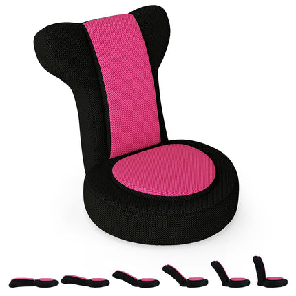 Verstellbarer Bodenstuhl mit Kopf- und Rückenlehne, Pink