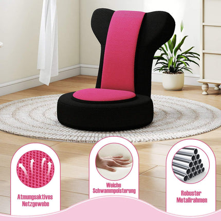 Verstellbarer Bodenstuhl mit Kopf- und Rückenlehne, Pink
