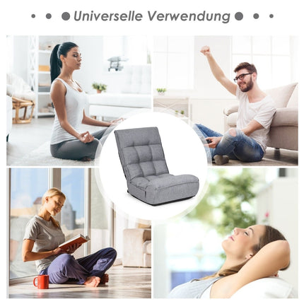 Verstellbares Gaming-Bodensessel mit Rückenlehne, Grau