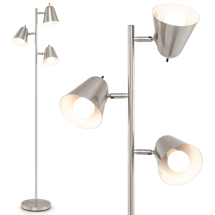 Adjustable Floor Lamp with 3 LED Bulbs, 360 Shades