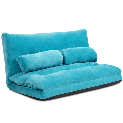 Adjustable Floor Sofa with Cushions, Blue, 180 x 98 cm