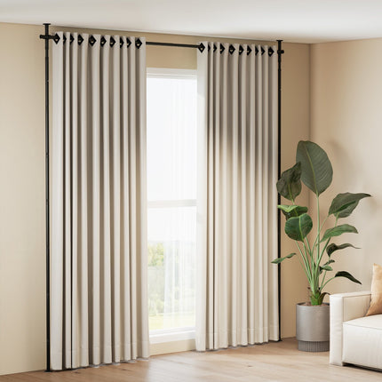 Adjustable Floor-to-Ceiling Room Divider Curtain Rod, Black