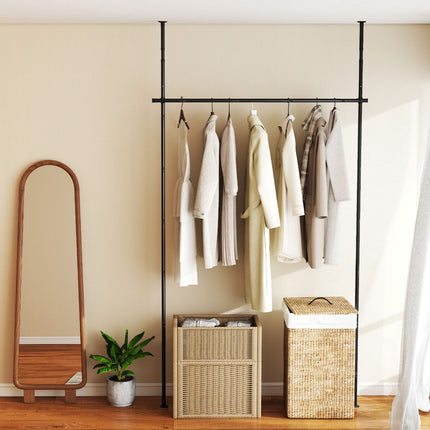 Adjustable Floor-to-Ceiling Room Divider Curtain Rod, Black