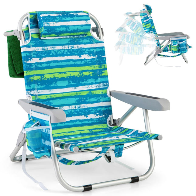 Strandstühle Set Klappbare Campingstühle mit verstellbarer Rückenlehne