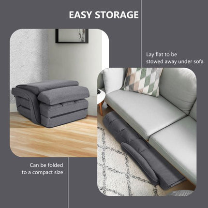 Adjustable Folding Floor Lounge Chair With Pillow, Grey