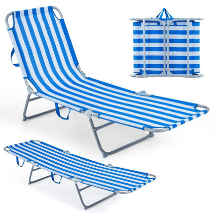 Adjustable Folding Sun Lounger with Breathable Mesh Fabric