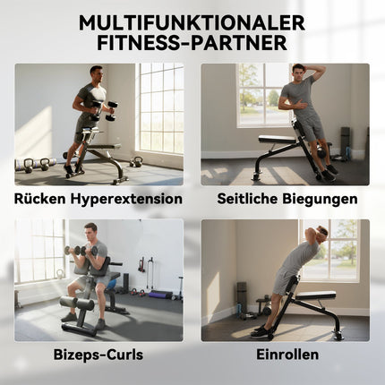 Adjustable Folding Weight Bench, Steel Frame, Black