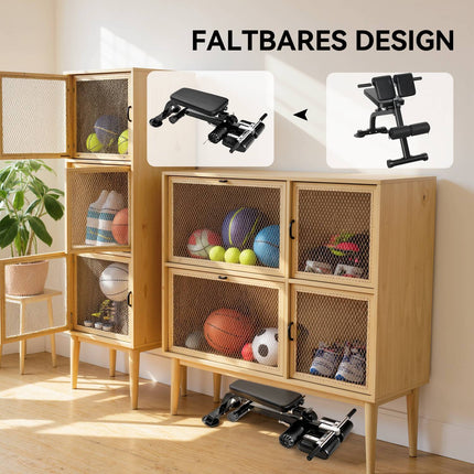 Adjustable Folding Weight Bench, Steel Frame, Black