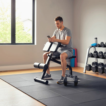 Adjustable Folding Weight Bench, Steel Frame, Black