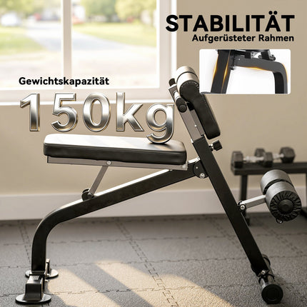 Adjustable Folding Weight Bench, Steel Frame, Black