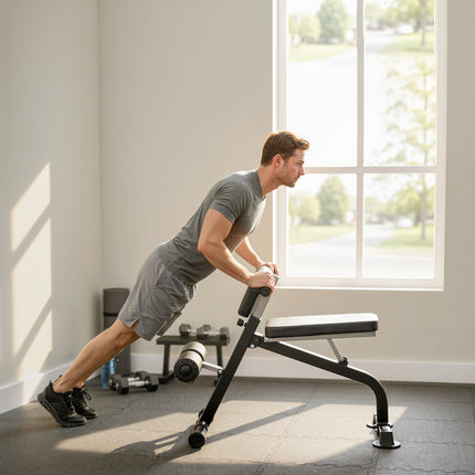 Adjustable Folding Weight Bench, Steel Frame, Black