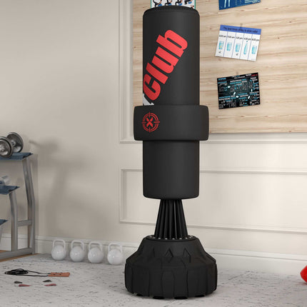Adjustable Freestanding Punching Bag with Fillable Base, Black