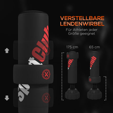 Adjustable Freestanding Punching Bag with Fillable Base, Black