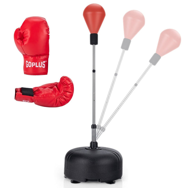 Adjustable Freestanding Punching Ball Set with Gloves