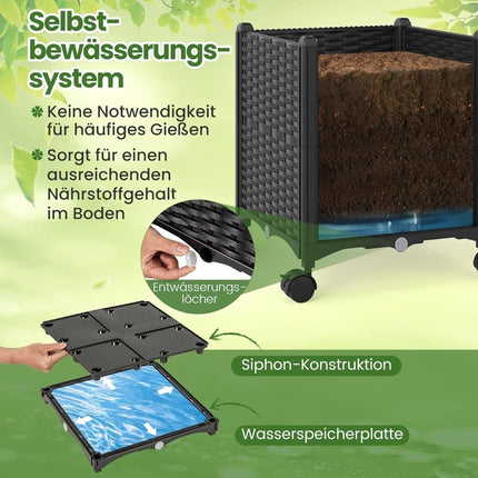 Verstellbares Garten-Spalier mit Pflanzkübel auf Rollen