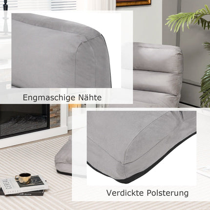 Verstellbarer grauer Relaxsessel – 175 x 55 x 20 cm, 5 Positionen