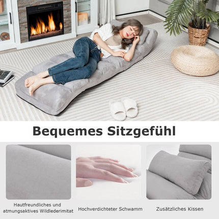 Verstellbarer grauer Relaxsessel – 175 x 55 x 20 cm, 5 Positionen