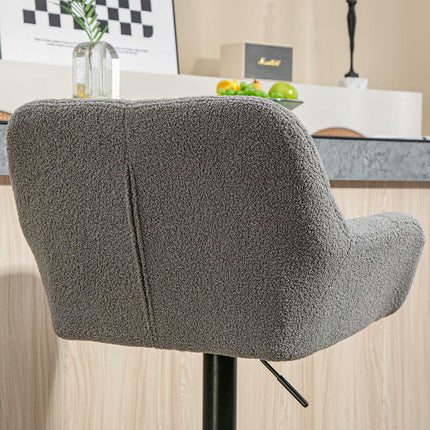 Verstellbare graue Barhocker, 2er-Set, 360° drehbar
