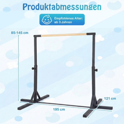 Verstellbarer Reck für Kinder, 85–145 cm, 65 kg Tragkraft