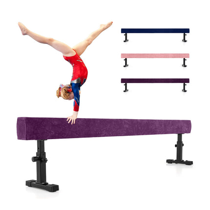 Verstellbarer Gymnastikbalken, 226 cm, 3 Höhen, Lila