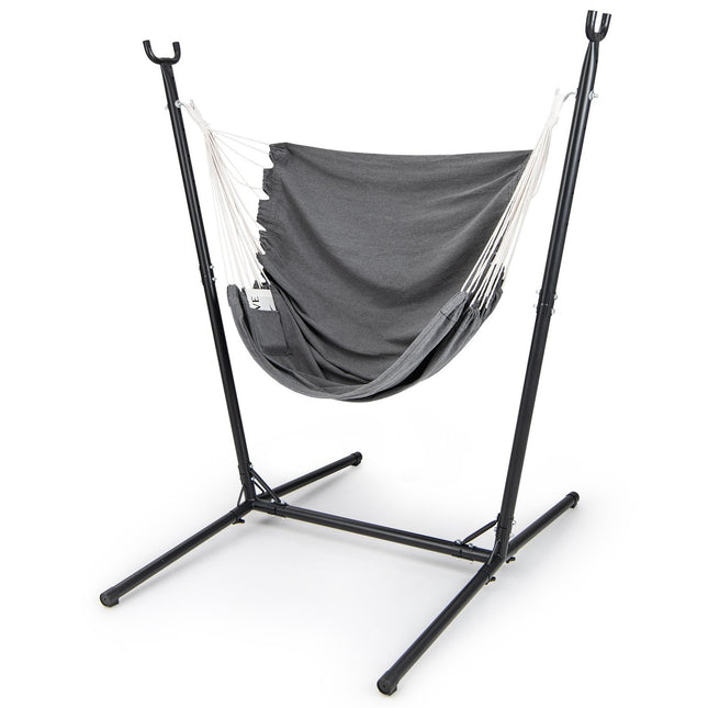 Verstellbarer Hängesessel mit Ständer, Seitentasche, 120 kg Traglast