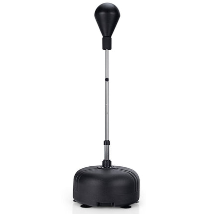 Adjustable Height Boxing Ball with Stand – Black, Includes Gloves
