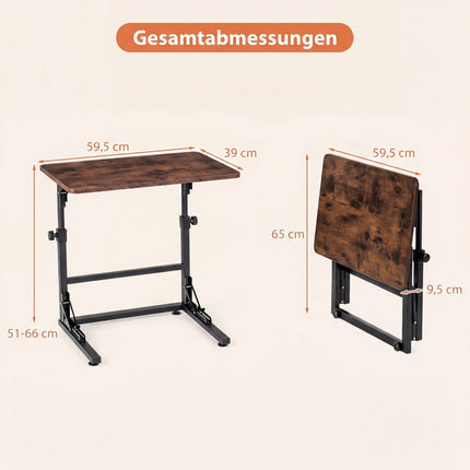 Adjustable Height C-Shaped Folding Laptop Table