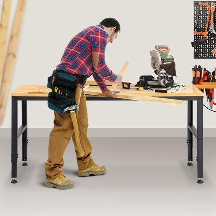 Adjustable Height Workbench 48 x 20 In, Power Outlet