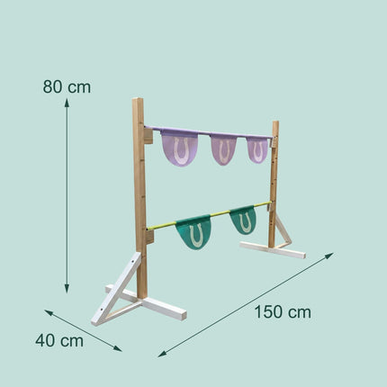 Nastavitelná překážka pro hobby horse s dřevěnými tyčemi
