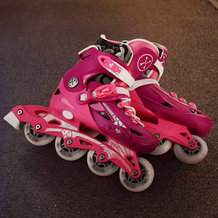 Verstellbare Inlineskates, Pink, Größe M 35-38