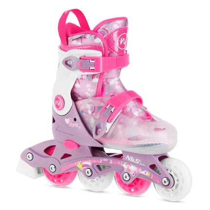 Verstellbare Inlineskates, Pink, Größe S (31-34), 2-in-1 Funktion