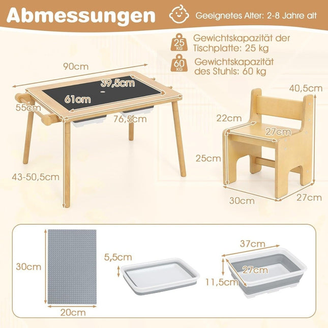Verstellbarer Kindertisch mit wendbarer Tischplatte