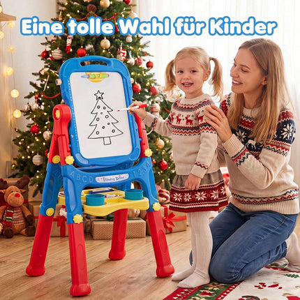 Adjustable Kids Art Easel with 4-in-1 Drawing Boards
