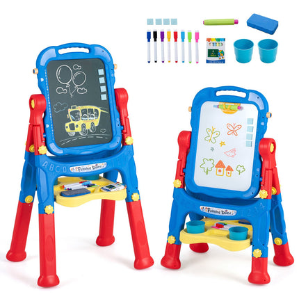 Adjustable Kids Art Easel with 4-in-1 Drawing Boards