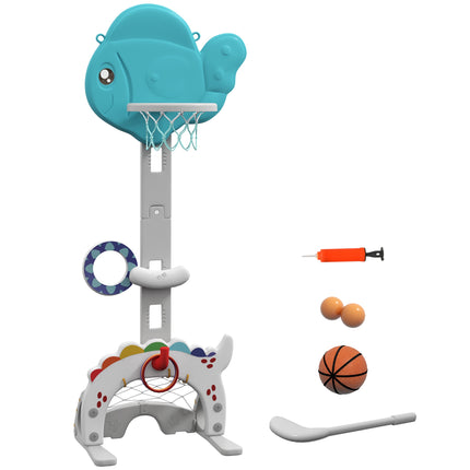 Adjustable Kids Basketball Hoop Set, 5-in-1 Indoor Outdoor Fun