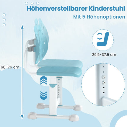 Adjustable Kids Desk Chair with Double Backrest, Blue