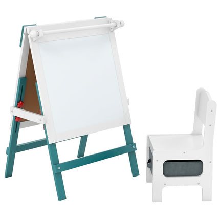 Verstellbare Kinderstaffelei mit Kreidetafel und Whiteboard-Set