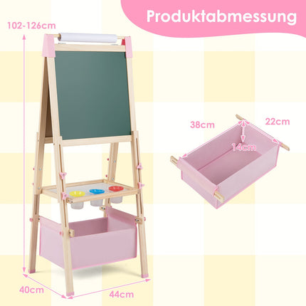 Verstellbare Kinderstaffelei mit Magnettafel und Zubehör