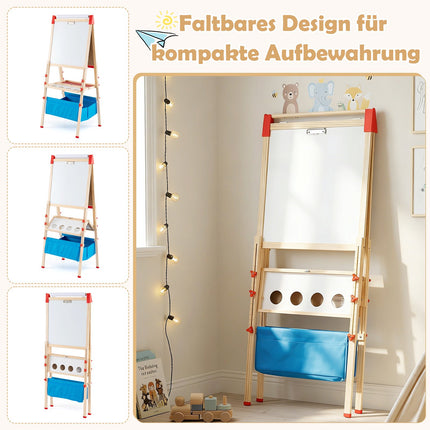 Verstellbare Kinderstaffelei mit Magnettafel und Kreidetafel